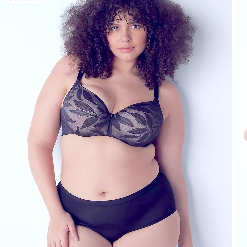 CACIQUE lightly lined invisible lace backsmother balconette